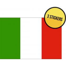 Stickers Vlag Italië | 10 x 7 cm | Italiaanse vlag | Italy | Italie | Italia | 3 stuks